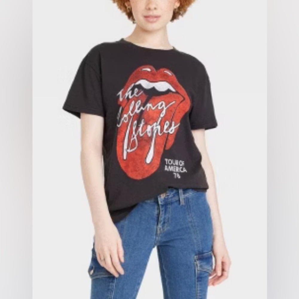 The Rolling Stones Black and Red Short Sleeve Tee
